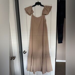Nasty Gal Taupe Slip Maxi Dress
